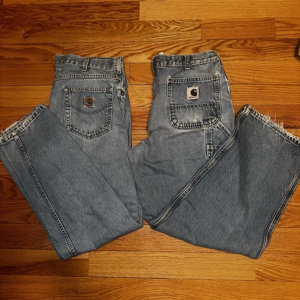 Lot of 2 Vintage Carhartt Men's Jeans 36x32 Boot Cut